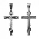 Крест "Спаси и сохрани" из серебра 925 пробы с чернением