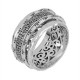 Кольцо Богородичное "Богоро́дице Де́во..." с аметистом из серебра 925 пробы, 10 мм