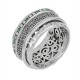 Кольцо Богородичное "Богоро́дице Де́во..." с зеленым агатом из серебра 925 пробы, 10 мм