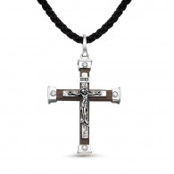 Крест Деревянный  из серебра 925 пробы фото