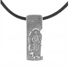 Подвеска Следы на песке "Ангеле Божий, хра..." из серебра 925 пробы