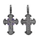 Крест "Спаси и сохрани" с фианитами из серебра 925 пробы с чернением