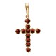 Кресты с гранатом из красного золота 585 пробы