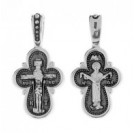 Крест Покров Пресвятой Богородицы из серебра 925 пробы с чернением