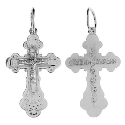 Крест из серебра 925 пробы фото