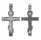 Крест "Спаси, Господи, люди Твоя..." из серебра 925 пробы с чернением