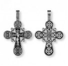 Крест "Тропарь Кресту" из серебра 925 пробы с чернением