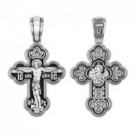 Крест Ангел-Хранитель из серебра 925 пробы с чернением