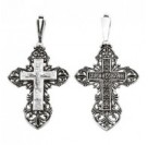 Крест "Спаси и сохрани" из серебра 925 пробы с чернением
