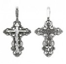 Крест "Спаси и сохрани" из серебра 925 пробы с чернением
