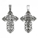 Крест "Спаси и сохрани" из серебра 925 пробы с чернением