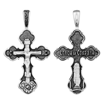 Крест Георгий Побед. Св. из серебра 925 пробы с чернением фото
