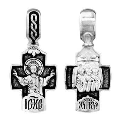 Крест из серебра 925 пробы с чернением фото