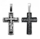 Крест "Господи, спаси и сохрани" из серебра 925 пробы с чернением