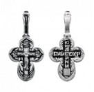 Крест "Спаси и сохрани" из серебра 925 пробы с чернением
