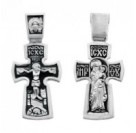 Крест Смоленская БМ из серебра 925 пробы с чернением