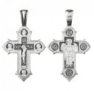 Крест Ангел-Хранитель из серебра 925 пробы с чернением