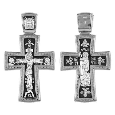 Крест Георгий Побед. Св. из серебра 925 пробы с чернением фото