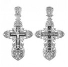 Крест "Спаси и сохрани" из серебра 925 пробы с чернением