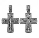 Крест "Спаси от бед рабы Твоя, Богородице" Умиление БМ из серебра 925 пробы с чернением