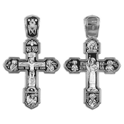 Крест Александр Невский/Ангел-Хранитель/Казанская БМ/Ксения Петербургская Св./Михаил Архангел из серебра 925 пробы с чернением фото