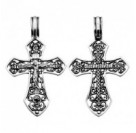 Крест "Спаси и сохрани" из серебра 925 пробы с чернением