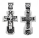 Крест "Да воскреснет Бог..." из серебра 925 пробы с чернением