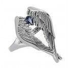 Кольцо Крылья Ангела с фианитами из серебра 925 пробы