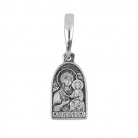 Подвеска Смоленская икона Божией Матери из серебра 925 пробы фото