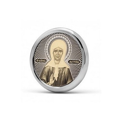 Икона  Матрона Св. из серебра 925 пробы фото