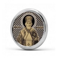 Икона  Николай Чудотворец из серебра 960 пробы фото