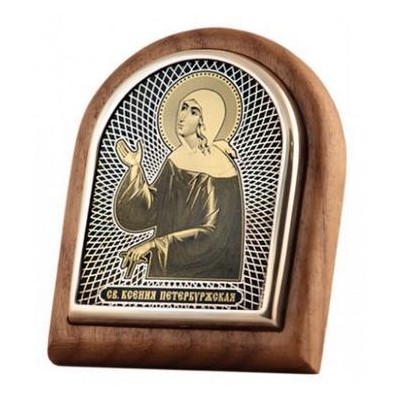 Икона  Ксения Петербургская Св. из серебра 960 пробы фото