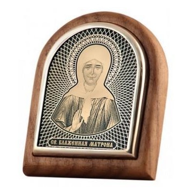Икона  Матрона Св. из серебра 925 пробы фото