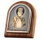 Икона  Николай Чудотворец из серебра 925 пробы