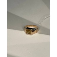 Кольцо с цитрином из красного золота 585 пробы фото