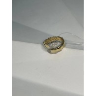 Кольцо с фианитом из желтого золота 585 пробы фото
