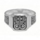 Кольцо "Да воскреснет Бог..." из серебра 925 пробы с чернением