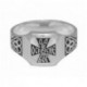 Кольцо "Да воскреснет Бог..." из серебра 925 пробы с чернением