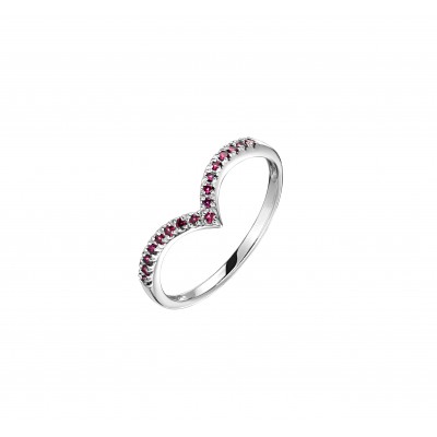 Кольцо с рубином из белого золота 585 пробы фото