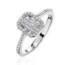 Кольцо с бриллиантом из белого золота 585 пробы