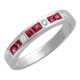 Кольцо с бриллиантом и рубином из белого золота 585 пробы