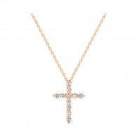 Колье с бриллиантом из красного золота 585 пробы фото