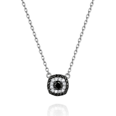 Колье с бриллиантом из белого золота 585 пробы фото