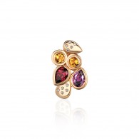 Подвеска с аметистом, цитрином, бриллиантом и родолитом из красного золота 585 пробы фото