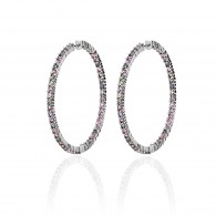 Серьги с сапфиром из белого золота 585 пробы фото