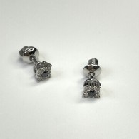 Серьги с бриллиантом из белого золота 585 пробы фото