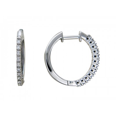 Серьги с бриллиантом из белого золота 585 пробы фото