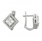 Серьги с бриллиантом из белого золота 585 пробы