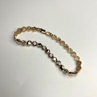 Браслет с фианитом из красного золота 585 пробы фото
