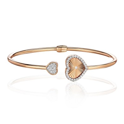 Браслет с фианитом и  фианитом из желтого золота 585 пробы фото